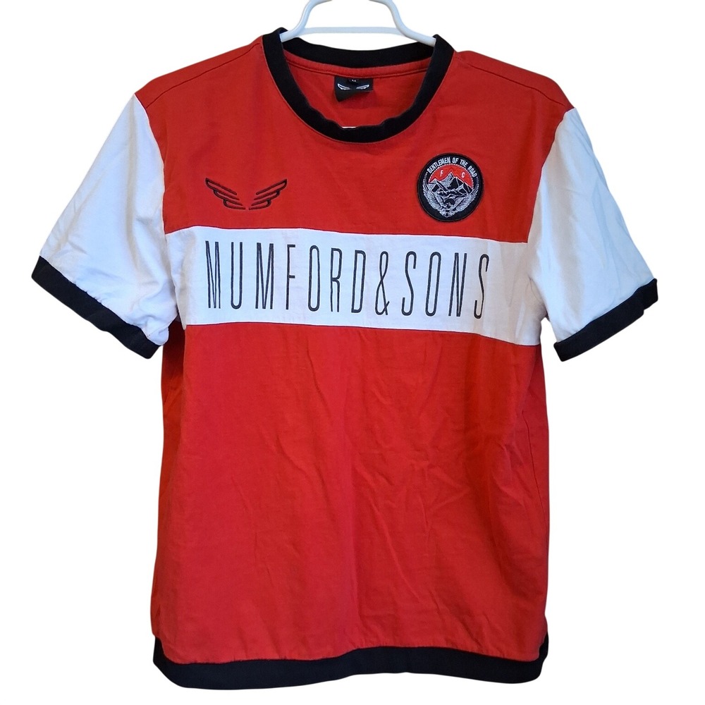 Mumford and Sons Gentlemen of the Road FC Red Graphic Polo T-Shirt Size M EUC
